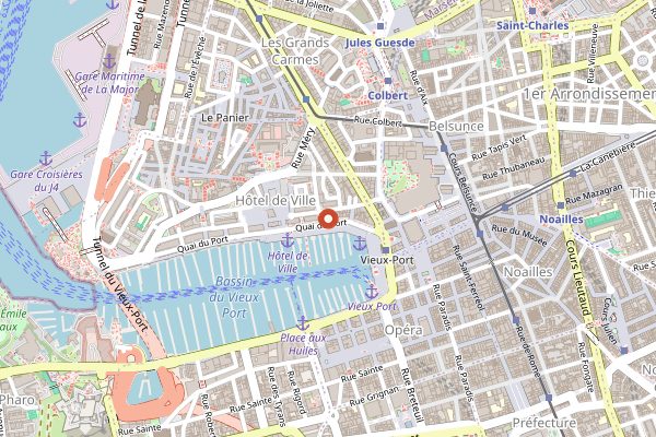 Map showing La Caravelle in Marseille