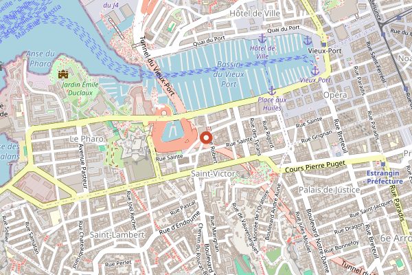 Map showing Le Cafe de l'Abbaye in Marseille