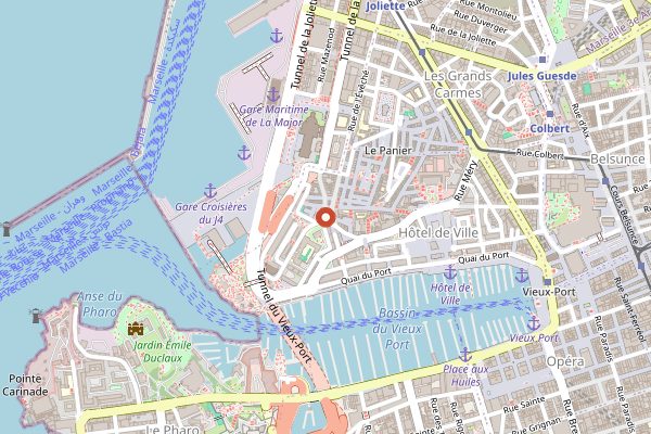 Map showing Le Vieux Panier in Marseille