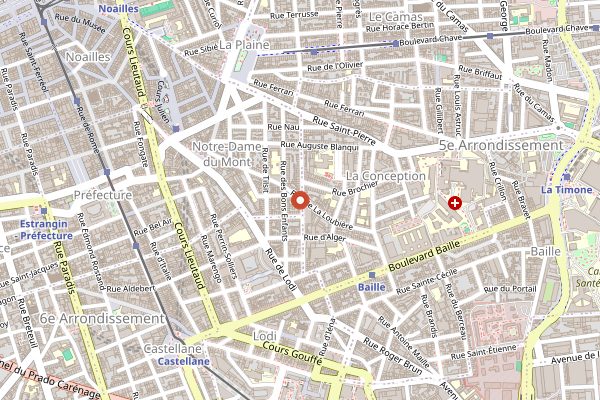 Map showing Mama Shelter Marseille in Marseille