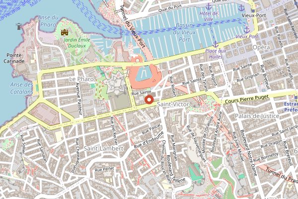 Map showing Chandeleur and Navette blessing at Saint-Victor in Marseille