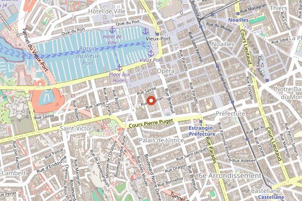 Map showing Dame Jeanne in Marseille