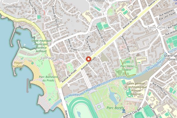 Map showing Marche du Prado in Marseille