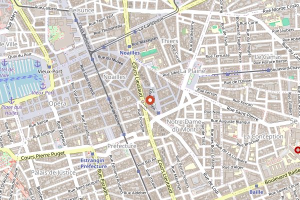 Map showing Marche Paysan du Cours Julien in Marseille