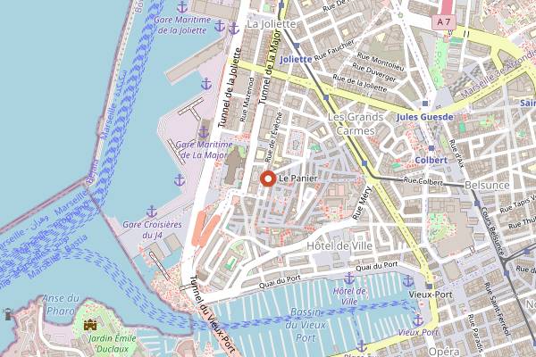 Map showing Bar des 13 Coins in Marseille