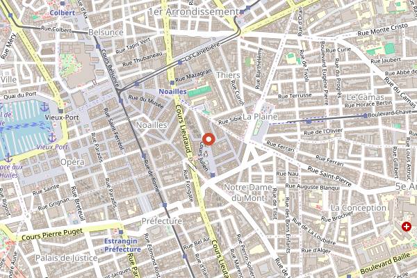 Map showing Espace Julien in Marseille