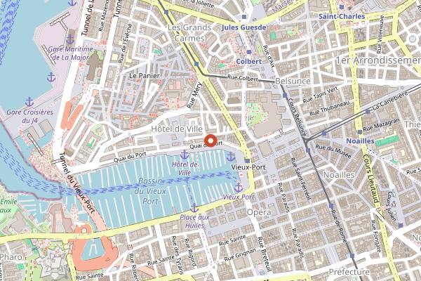 Map showing La Caravelle in Marseille