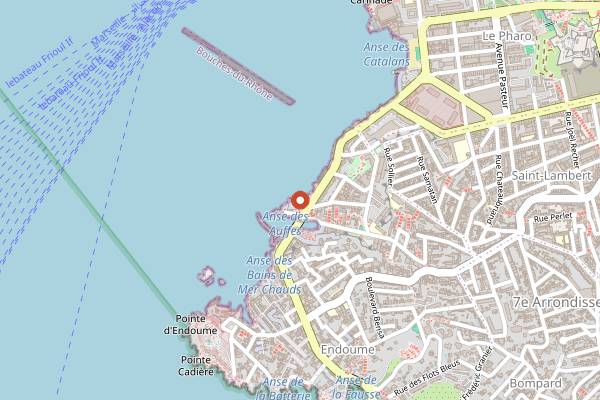 Map showing Le Bistrot Plage in Marseille