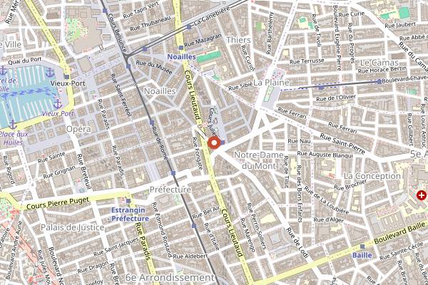 Map showing Le Molotov in Marseille