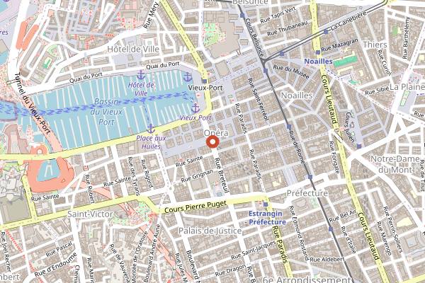 Map showing L'Unic Bar in Marseille