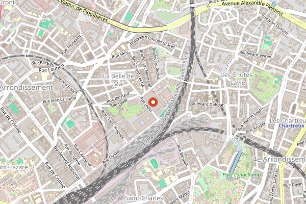 Map showing Toit-Terrasse de la Friche in Marseille