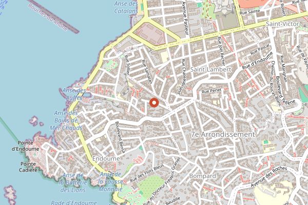 Map showing Chez Fonfon in Marseille
