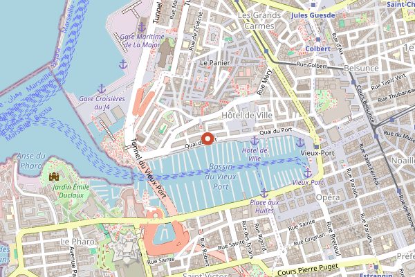 Map showing Chez Madie Les Galinettes in Marseille