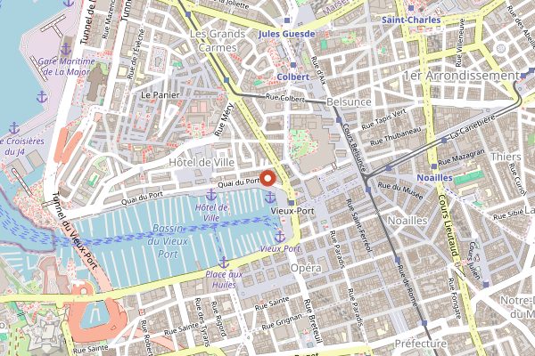 Map showing Le Miramar in Marseille