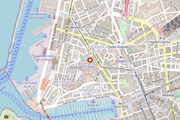 Map showing Chez Etienne in Marseille