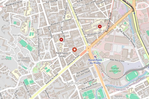 Map showing La Cave des Amis in Marseille