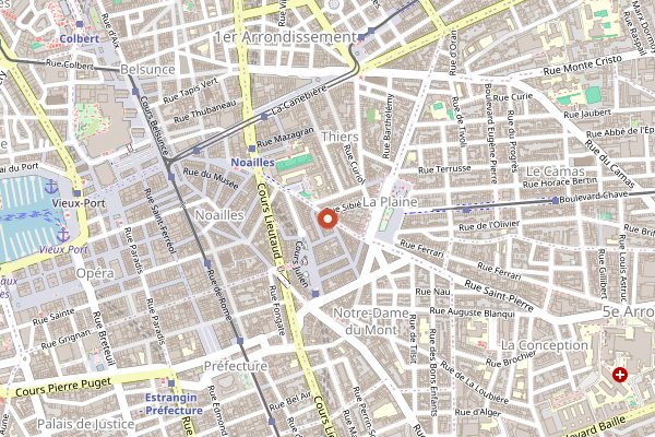 Map showing La Passerelle in Marseille