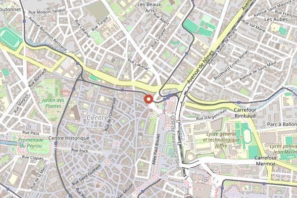 Map showing Gabriel Créateur de Gourmandises in Montpellier