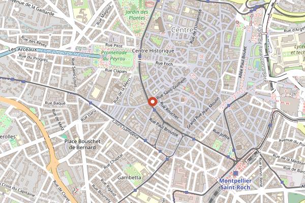 Map showing Maison Bonnaire in Montpellier