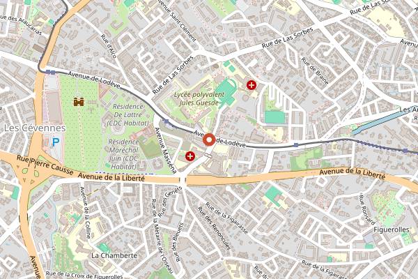 Map showing Maison Scholler in Montpellier