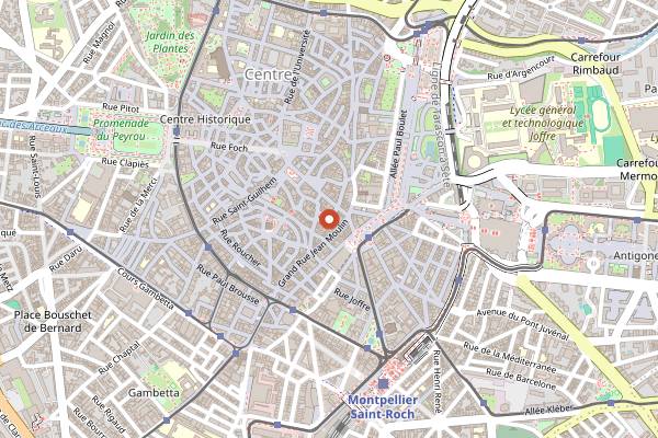 Map showing Bonsoir Cocktail Bar in Montpellier