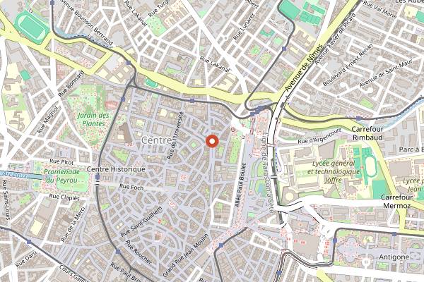 Map showing La Distillerie in Montpellier
