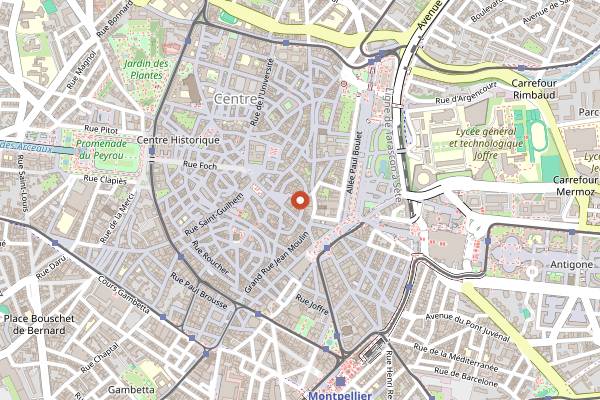 Map showing La Part des Anges in Montpellier