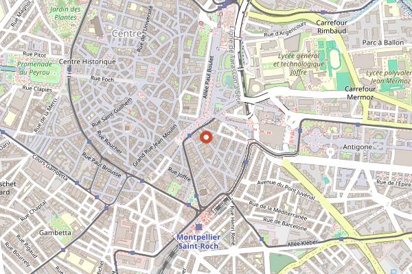 Map showing Les BerThoM in Montpellier