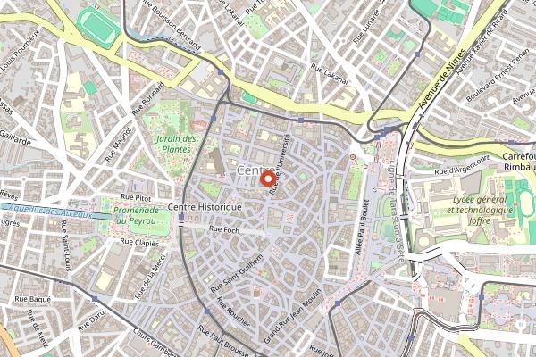 Map showing Les Canons in Montpellier