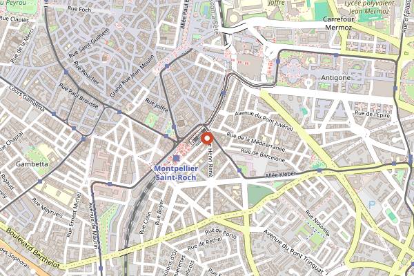 Map showing La Barbote in Montpellier