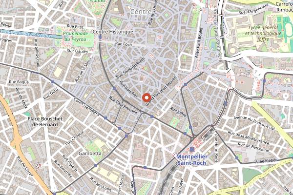 Map showing Auden in Montpellier