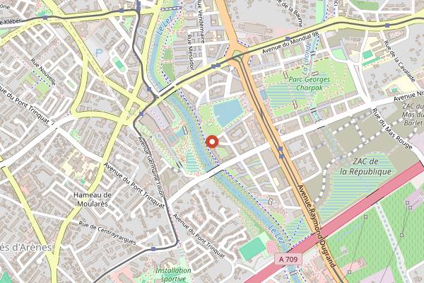 Map showing Groove Café in Montpellier