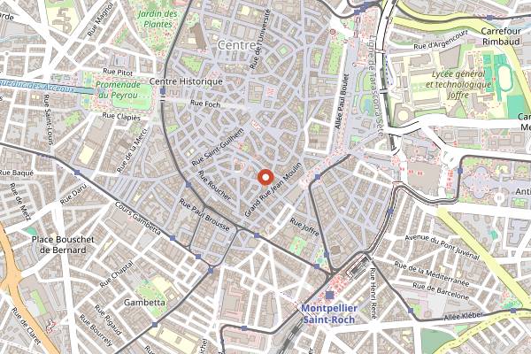 Map showing Nina Café in Montpellier