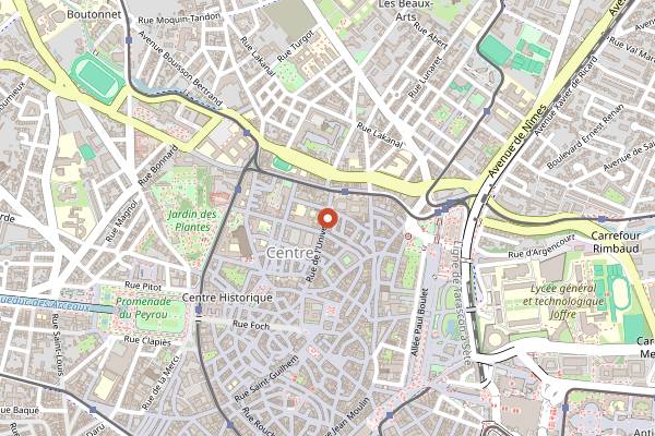 Map showing L'Oignon Givré in Montpellier