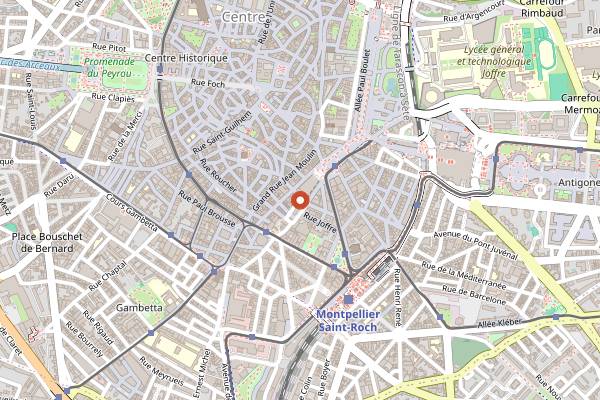 Map showing Pain Brut in Montpellier