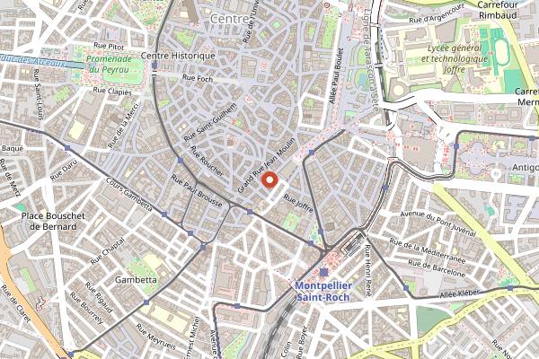 Map showing Café Bun in Montpellier