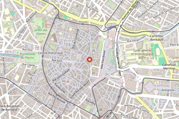 Map showing Coldrip Food and Coffee in Montpellier