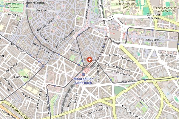 Map showing French Kiss in Montpellier