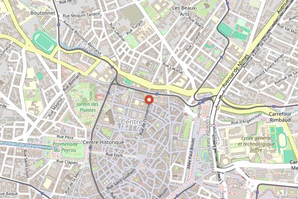 Map showing Le Petit Moulu in Montpellier