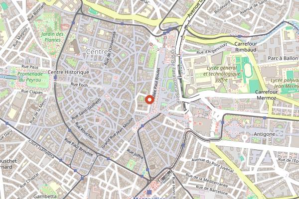 Map showing Chez Boris in Montpellier