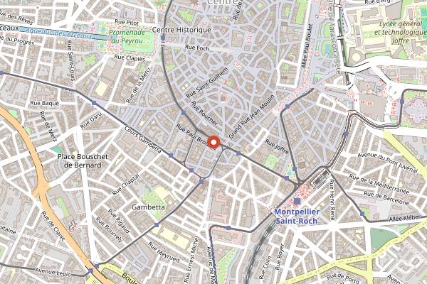 Map showing Café Bun Paume in Montpellier