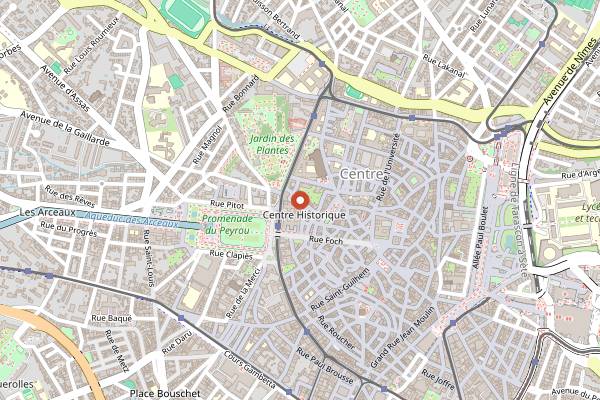 Map showing La Table des Chefs in Montpellier