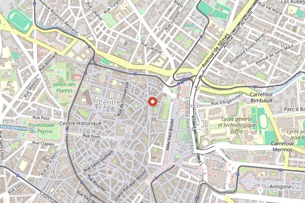 Map showing KVB in Montpellier