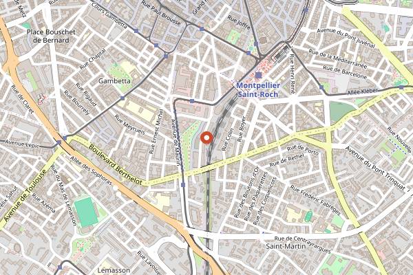 Map showing Huîtres et Vins in Montpellier