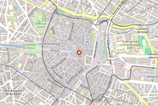 Map showing Céna in Montpellier