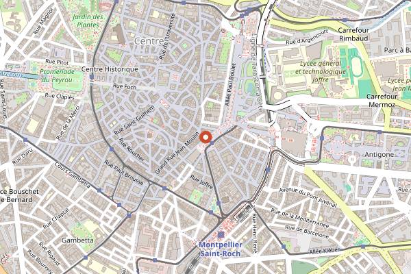 Map showing Funbooker in Montpellier