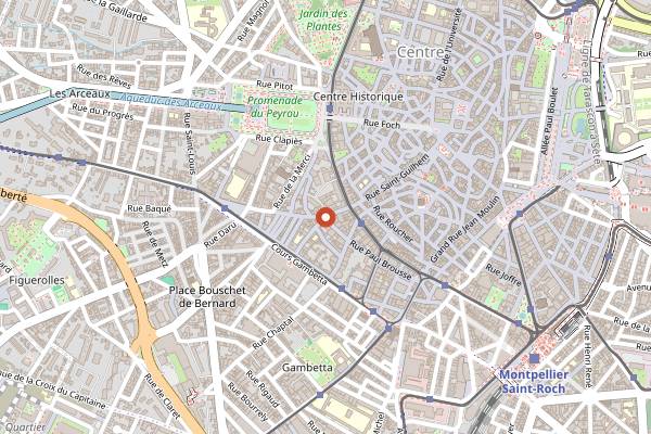 Map showing La Brûlerie du Courreau in Montpellier