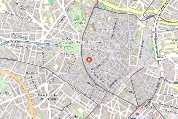 Map showing Le Clandestin in Montpellier