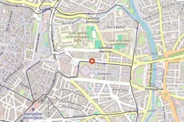 Map showing Halles Jacques Cœur in Montpellier