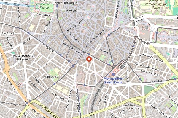 Map showing Halles Laissac in Montpellier